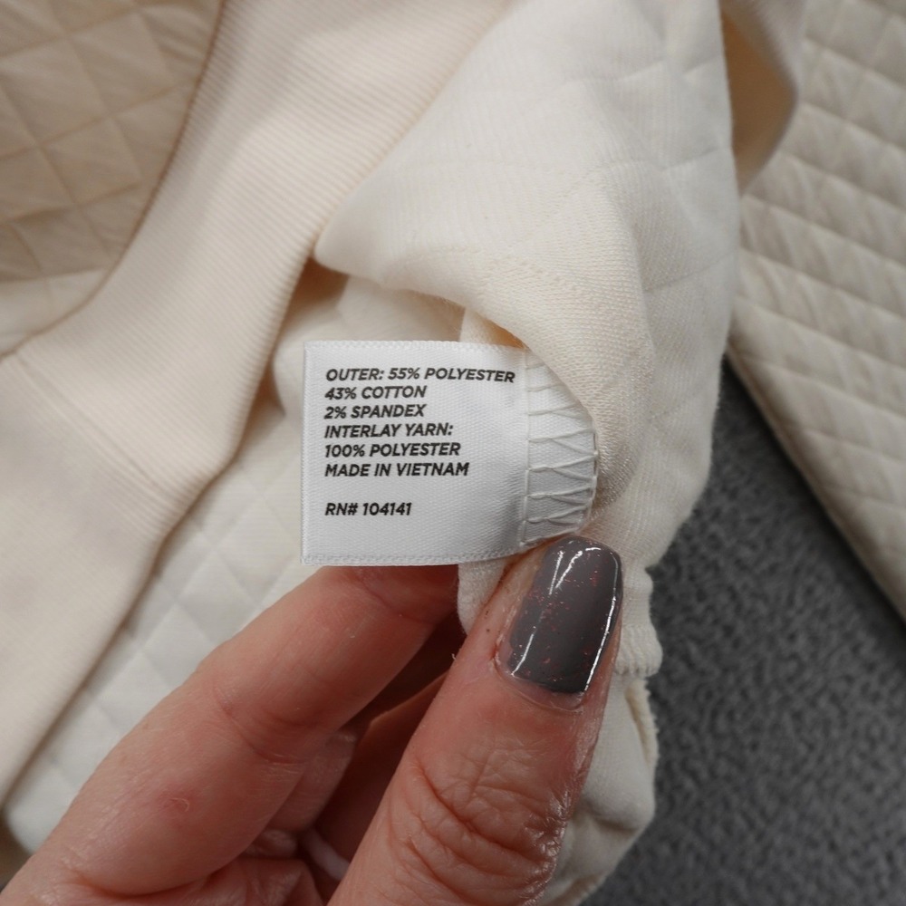 Walter Hagen Clubhouse Quilted Pullover Crew Cream Puff Sleeve UPF 50+ NEW - Picture 11 of 13